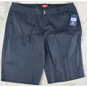 DICKIES Women's Shorts 18‎ Navy Blue Polyester Cotton Workwear Streetwear NWT